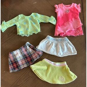 American Girl 5 Piece Clothing‎ Lot Molly Mia Tennis Skirts PJ Top Vintage